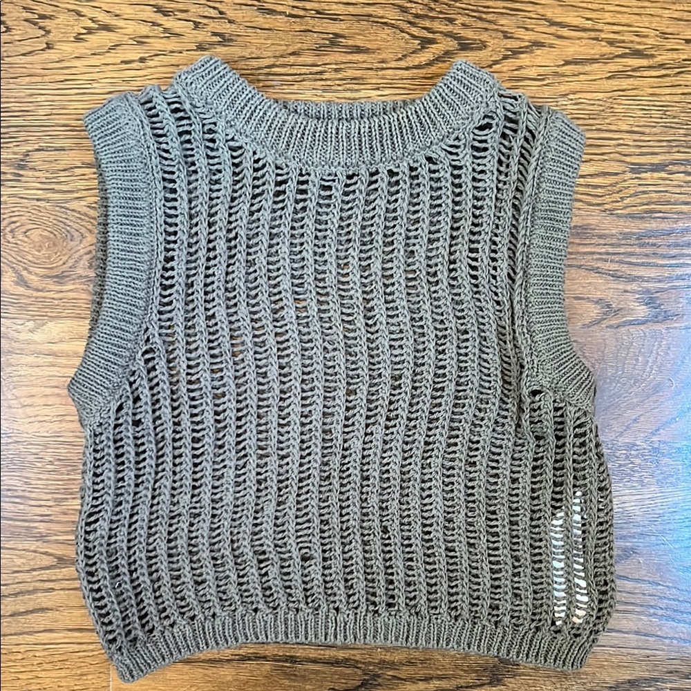 Zara Gray Crew Neck Sweater Classic Knit